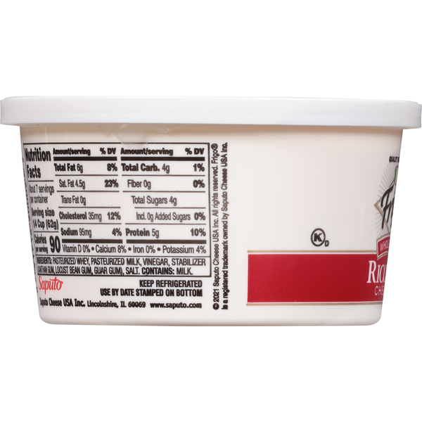 Frigo Ricotta Cheese, Whole Milk  DestGlow