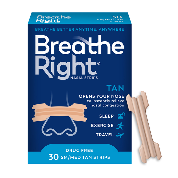Breathe Right Nasal Strips, Small/Medium, Tan  DestGlow