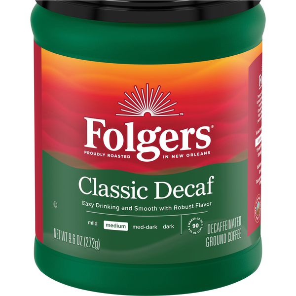 Folgers Coffee, Ground, Medium, Classic Decaf, Decaffeinated  DestGlow