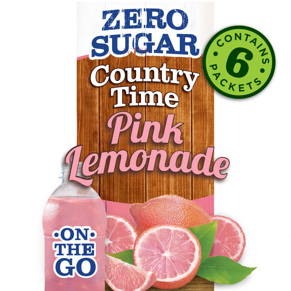 Country Time Zero Sugar Pink Lemonade Drink Mix  DestGlow