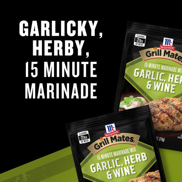 McCormick® GRILL MATES Garlic, Herb &amp; Wine Marinade Seasoning Mix  DestGlow