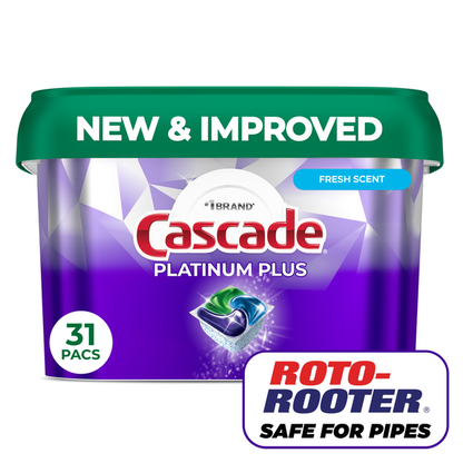 Cascade Platinum Plus Dishwasher Pacs, Fresh Scent  DestGlow