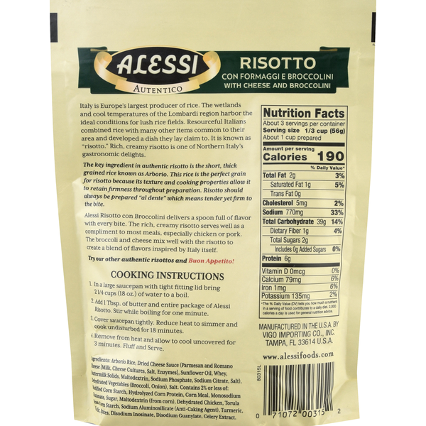 Alessi Risotto, With Cheese And Broccolini, Premium  DestGlow