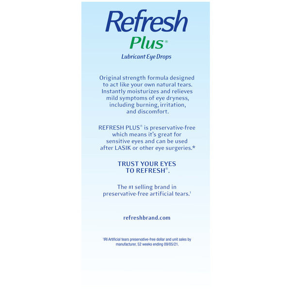 Refresh Plus Lubricant Eye Drops Preservative-Free Artificial Tears  DestGlow