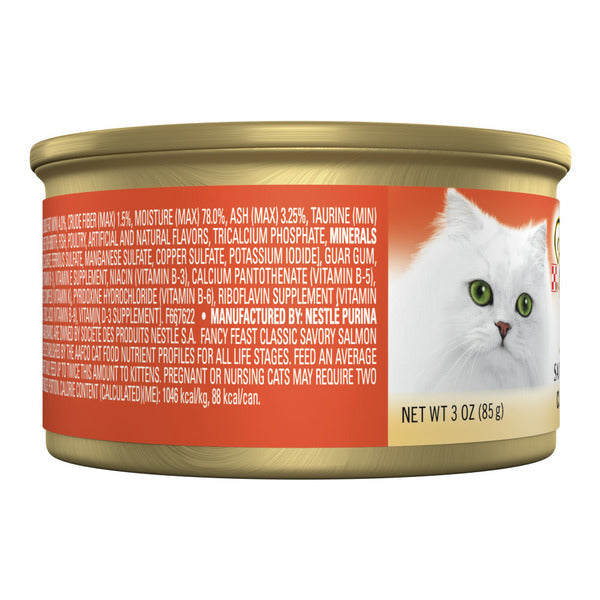 Purina Fancy Feast Salmon Feast Classic Grain Free Wet Cat Food Pate  DestGlow