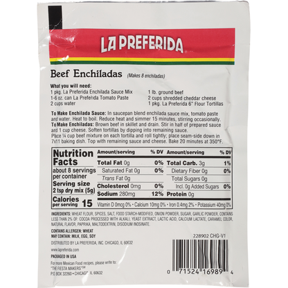 La Preferida Sauce Mix, Enchilada