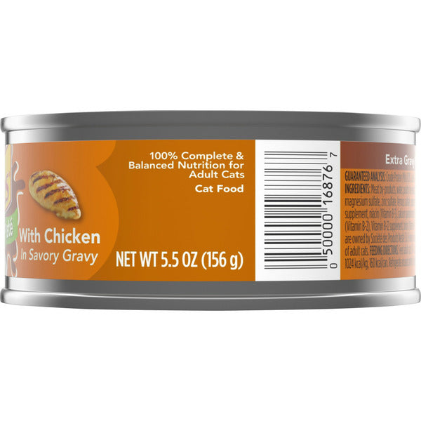 Purina Friskies Gravy Pate Wet Cat Food, Extra Gravy Pate With Chicken in Savory Gravy