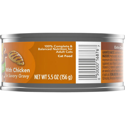 Purina Friskies Gravy Pate Wet Cat Food, Extra Gravy Pate With Chicken in Savory Gravy