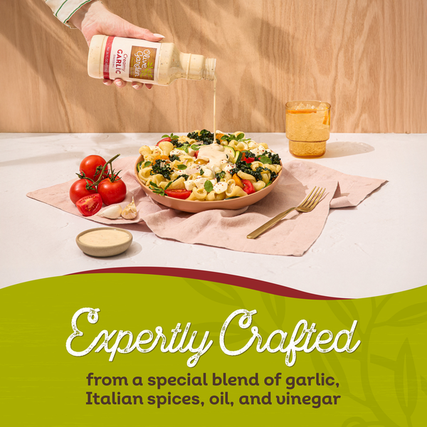 OLIVE GARDEN Creamy Garlic Dressing 16 fl. oz. Bottle  DestGlow