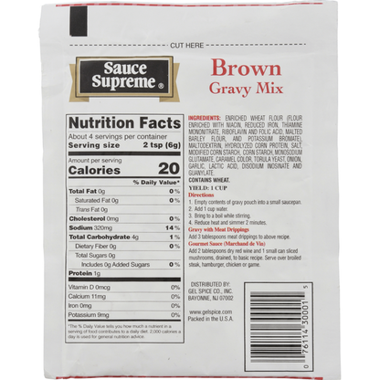Sauce Supreme Gravy Mix, Brown