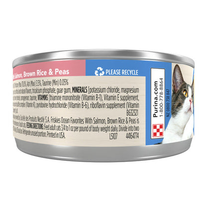Purina Friskies Wet Cat Food Pate Ocean Favorites With Natural Salmon, Brown Rice and Peas