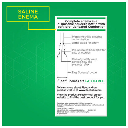 Fleet Laxative Saline Enema  Gentle Glide Tip