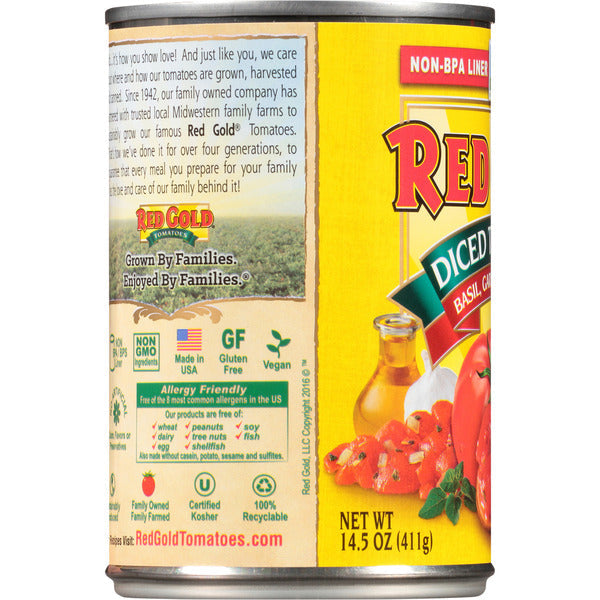 Red Gold Basil, Garlic &amp; Oregano Diced Tomatoes  DestGlow