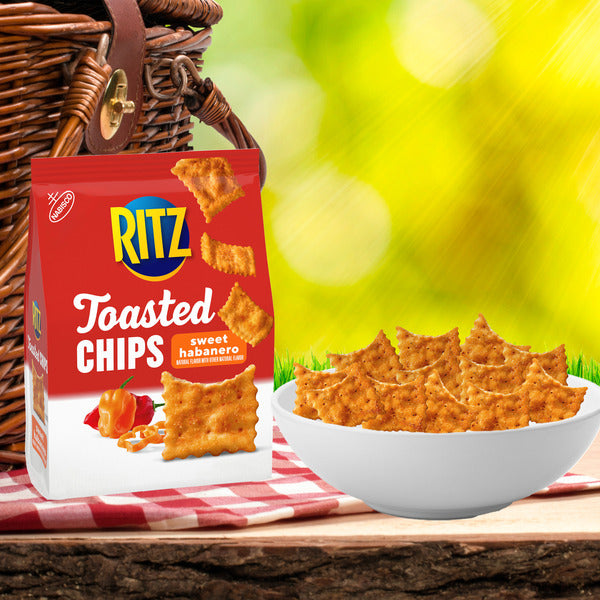 Ritz Toasted Chips Sweet Habanero Crackers, Party Snacks 8.1 oz  DestGlow