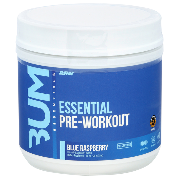RAW Essential Blue Raspberry Pre-Workout  DestGlow