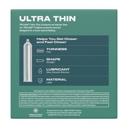Trojan Ultra Thin Latex Lubricated Condoms For Men