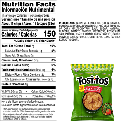 Tostitos Tortilla Chips, Salsa Verde Flavored Rounds