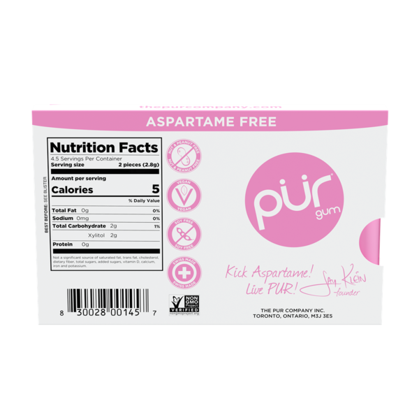 PÜR Bubblegum, Aspartame Free, 100% Xylitol Natural Flavored Gum  DestGlow