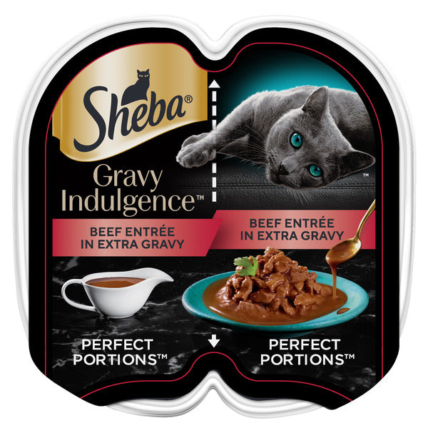 SHEBA PERFECT PORTIONS Gravy Indulgence Beef Entree in Extra Gravy Twin-Pack Trays  DestGlow