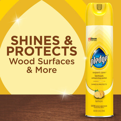 Pledge® Expert Care™ Enhancing Polish Aerosol, Lemon Scent, Shines &amp; Protects