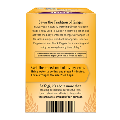 Yogi Tea Herbal Tea, Ginger, Supports Digestion, Caffeine Free
