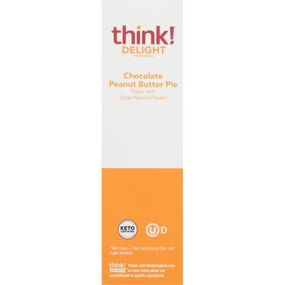 think! Keto Chocolate Peanut Butter Pie Protein Bars