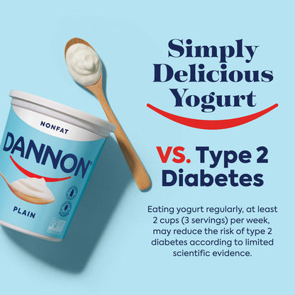 Dannon Plain Nonfat Yogurt, Excellent Source of Calcium and Good Source of Protein with the Rich and Creamy Taste of Plain Flavored Yogurt, 32 OZ Quart  DestGlow