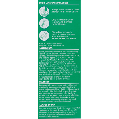 OPTI-FREE Disinfecting Solution, Multi-Purpose, with HydraGlyde, Sterile
