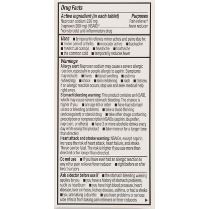 TopCare All Day Pain Relief, 220 mg, Tablets