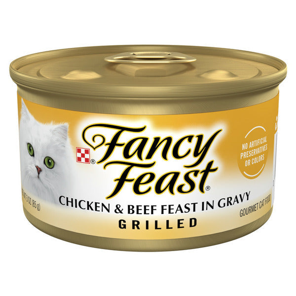 Purina Fancy Feast Grilled Wet Cat Food Chicken and Beef in Wet Cat Food Gravy