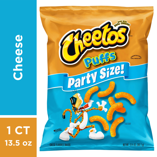 Cheetos Snacks, Cheese Flavored, Puffs, Party Size  DestGlow