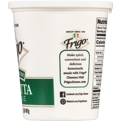 Frigo Ricotta Cheese, Part-Skim