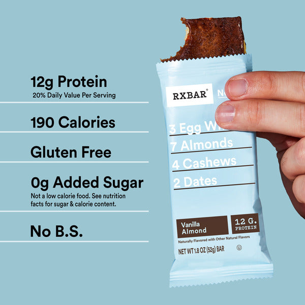 RXBAR Vanilla Almond Protein Bars, Protein Snack, 12 Count  DestGlow
