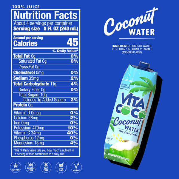 Vita Coco Coconut Water, Pure  DestGlow