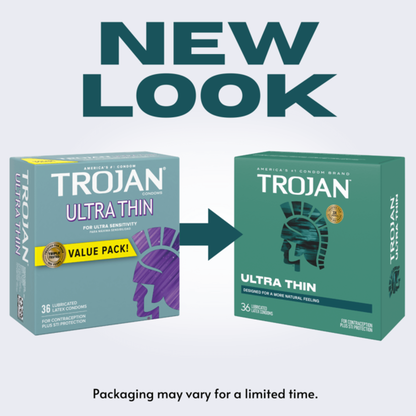 Trojan Ultra Thin Latex Lubricated Condoms For Men