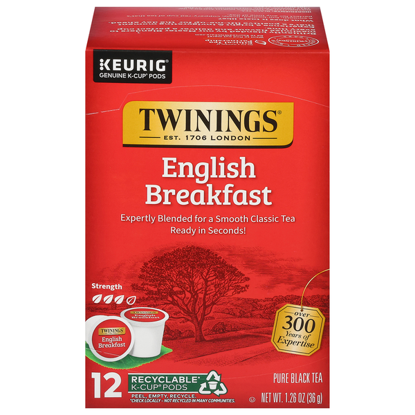 Twinings Black Tea, English Breakfast, K-Cup Pods  DestGlow