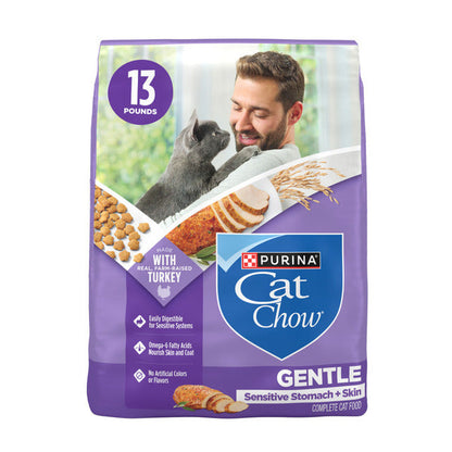Purina Cat Chow Gentle Sensitive Stomach and Skin Dry Cat Food with Turkey  DestGlow