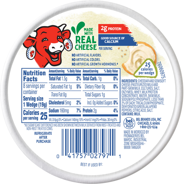 The Laughing Cow Spreadable Jalapeno Cheese Wedges  DestGlow