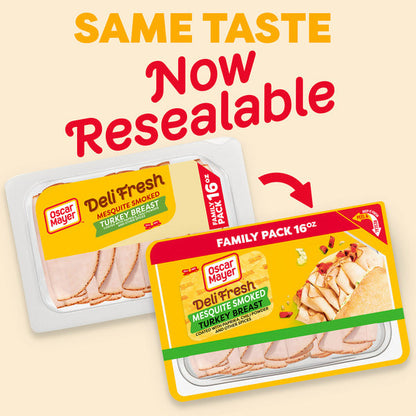 Oscar Mayer Deli Fresh Mesquite Smoked Turkey Breast Sliced Sandwich Lunch Meat Family Size