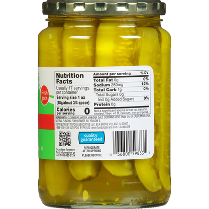 Food Club Pickles, Polish Dill, Spears