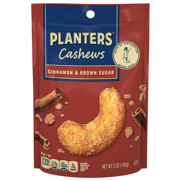 Planters Cashew Cinnamon Brown Sugar 5oz. Bag, 5 OZ  DestGlow