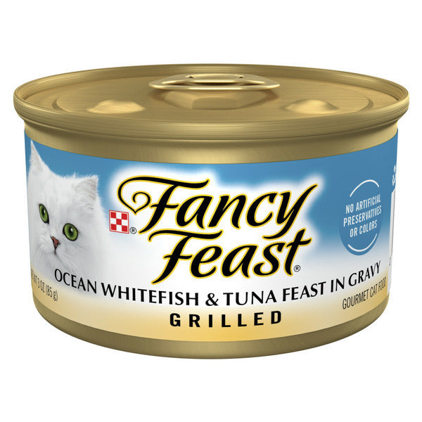 Purina Fancy Feast Grilled Ocean Whitefish &amp; Tuna Feast in Gravy Wet Cat Food