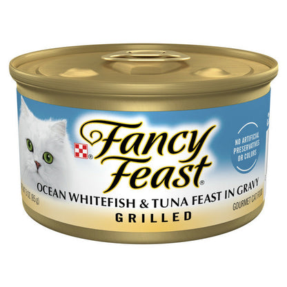 Purina Fancy Feast Grilled Ocean Whitefish &amp; Tuna Feast in Gravy Wet Cat Food