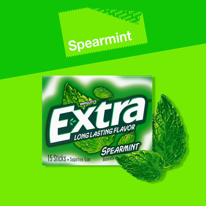 Extra Gum Spearmint Sugar Free Chewing Gum Single Pack Stick  DestGlow