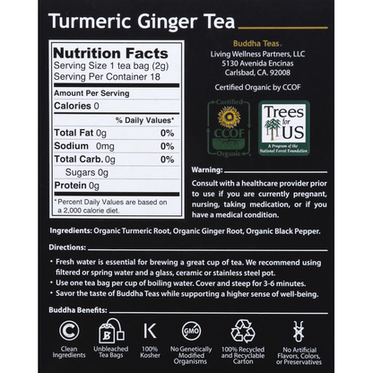 Buddha Teas Organic Turmeric Ginger Tea