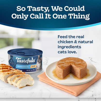 Blue Buffalo Tastefuls Natural Wet Food for Adult Cats, Flaked Chicken Paté  DestGlow