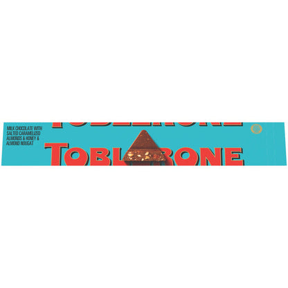 TOBLERONE Milk Chocolate Bar With Salted Caramelized Almonds And Honey And Almond Nougat 3.53 oz