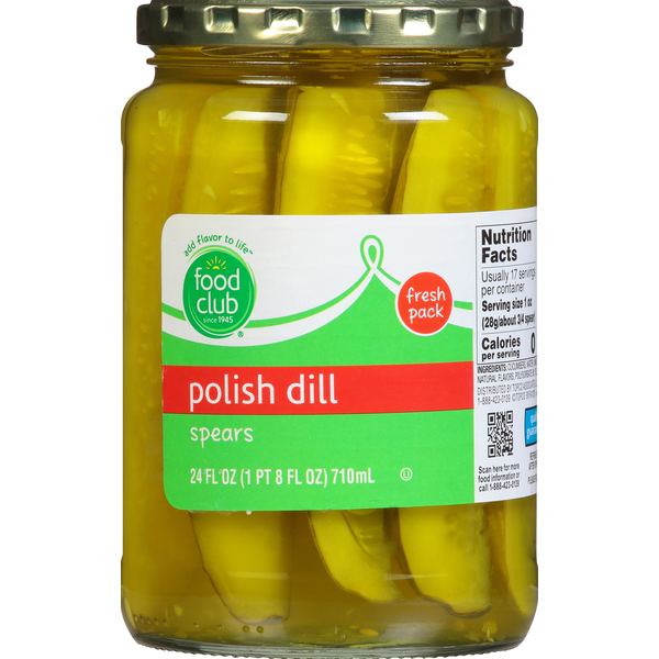 Food Club Pickles, Polish Dill, Spears  DestGlow