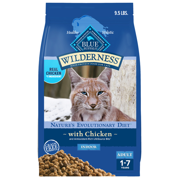 Blue Buffalo Wilderness High Protein, Natural Adult Indoor Dry Cat Food, Chicken  DestGlow