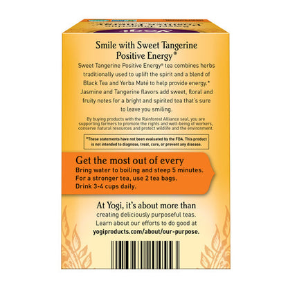 Yogi Tea Black Tea, Sweet Tangerine Positive Energy Tea, Contains Caffeine